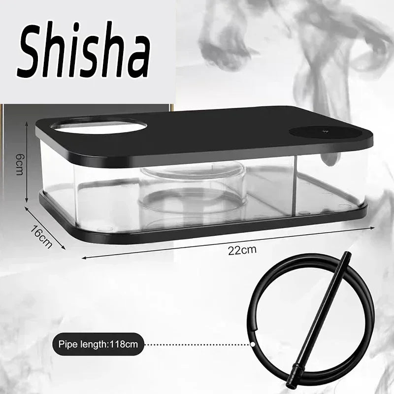 Acrylic Hookah with LED Light Shisha Box Nargile Sheesha Narguile Chicha Cachimbas Water Pipe Shisha Hookah Set Accessory