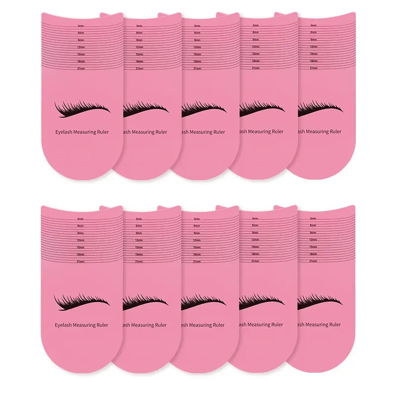 10Pcs Lash Length Measuring Ruler Portable Soft Plastic Ruler Makeup Tool Lashes Extension Growth Accessory