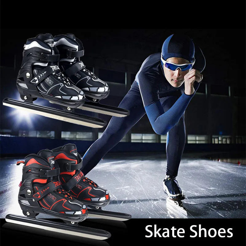 Professional Ice Hockey Skates Shoes Ice Skating Blade Shoe Thermal Beginner Adult Teenagers Kids Roller Skate Adjustable Size