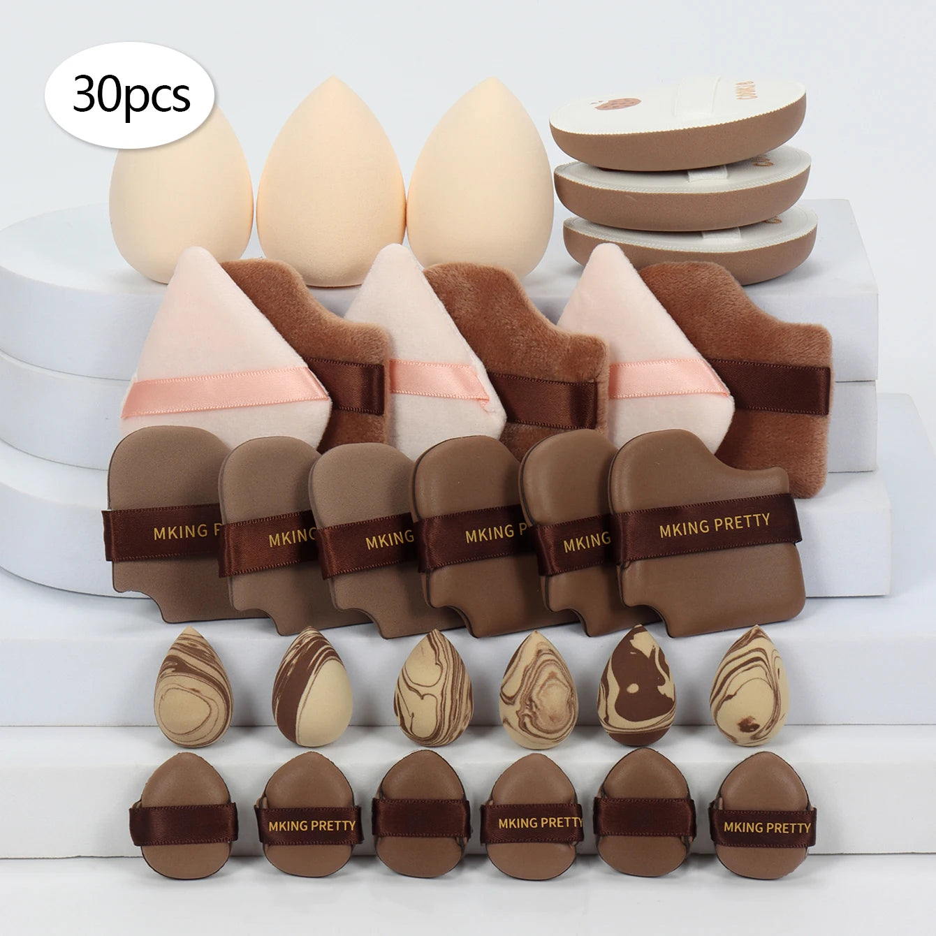 10/20/30/40/50-Piece Set of Multifunctional Makeup Tools, Expands When Exposed to Water, Suitable for All Skin Types