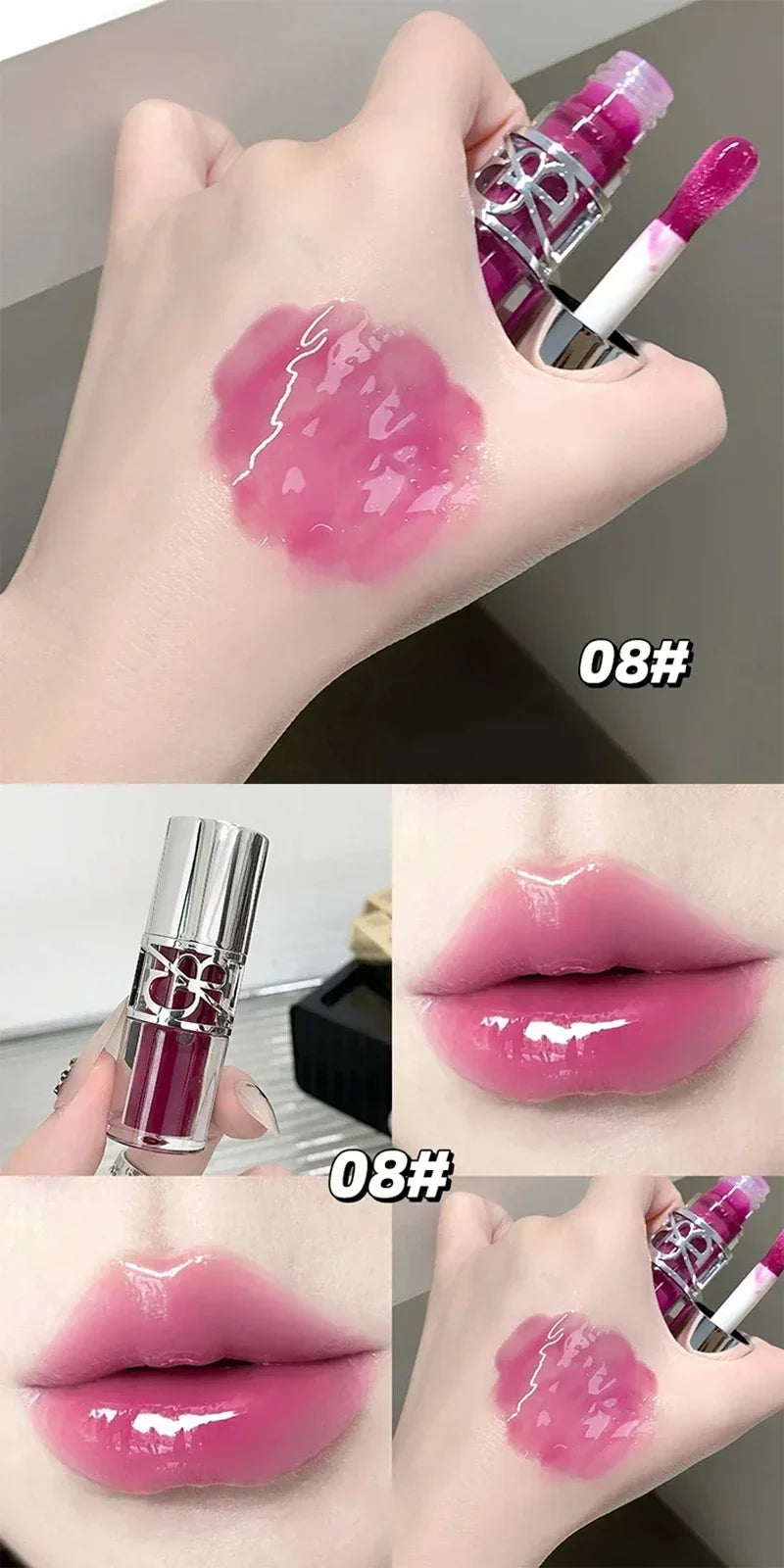 Transparent Moisturizing Lip Gloss Hydrating Drying Lips Mirror Lipstick Makeup Crystal Lip Oil Mirror Lip Glaze Tinted Plumper