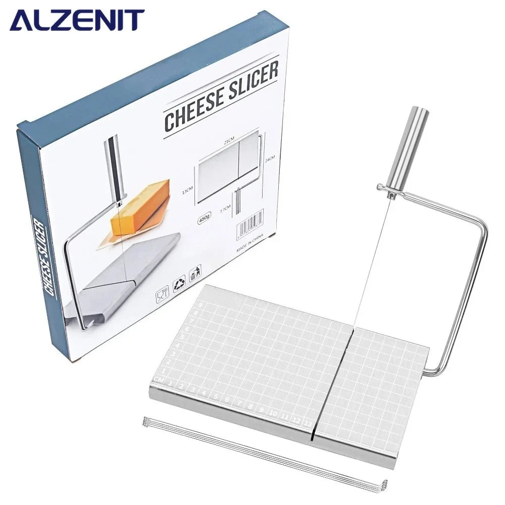 Stainless Steel Multifunctional Cheese Slicer with Scale Sausage Ham Cheese Cutter Butter Slicer Household Accessories