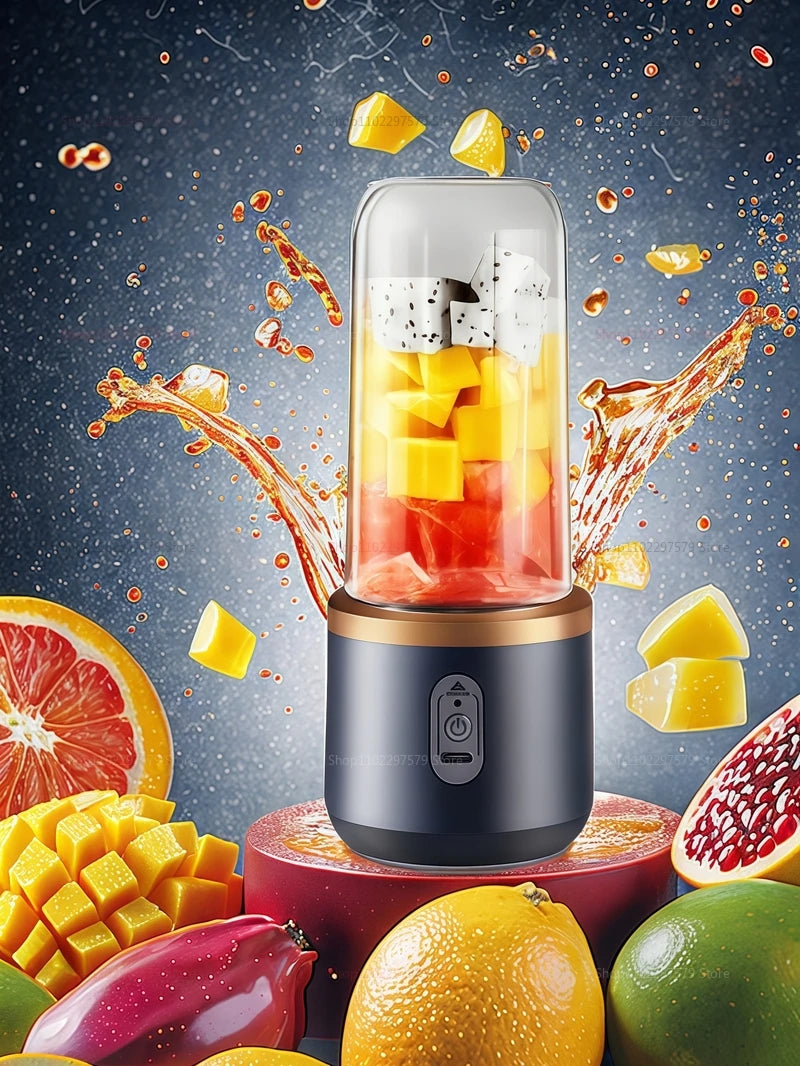 Household Electric Juicer Cup 6 Blades Blender Milkshake Machine USB Portable Blender Mixing Milkshake Mini Fresh Juice Blender