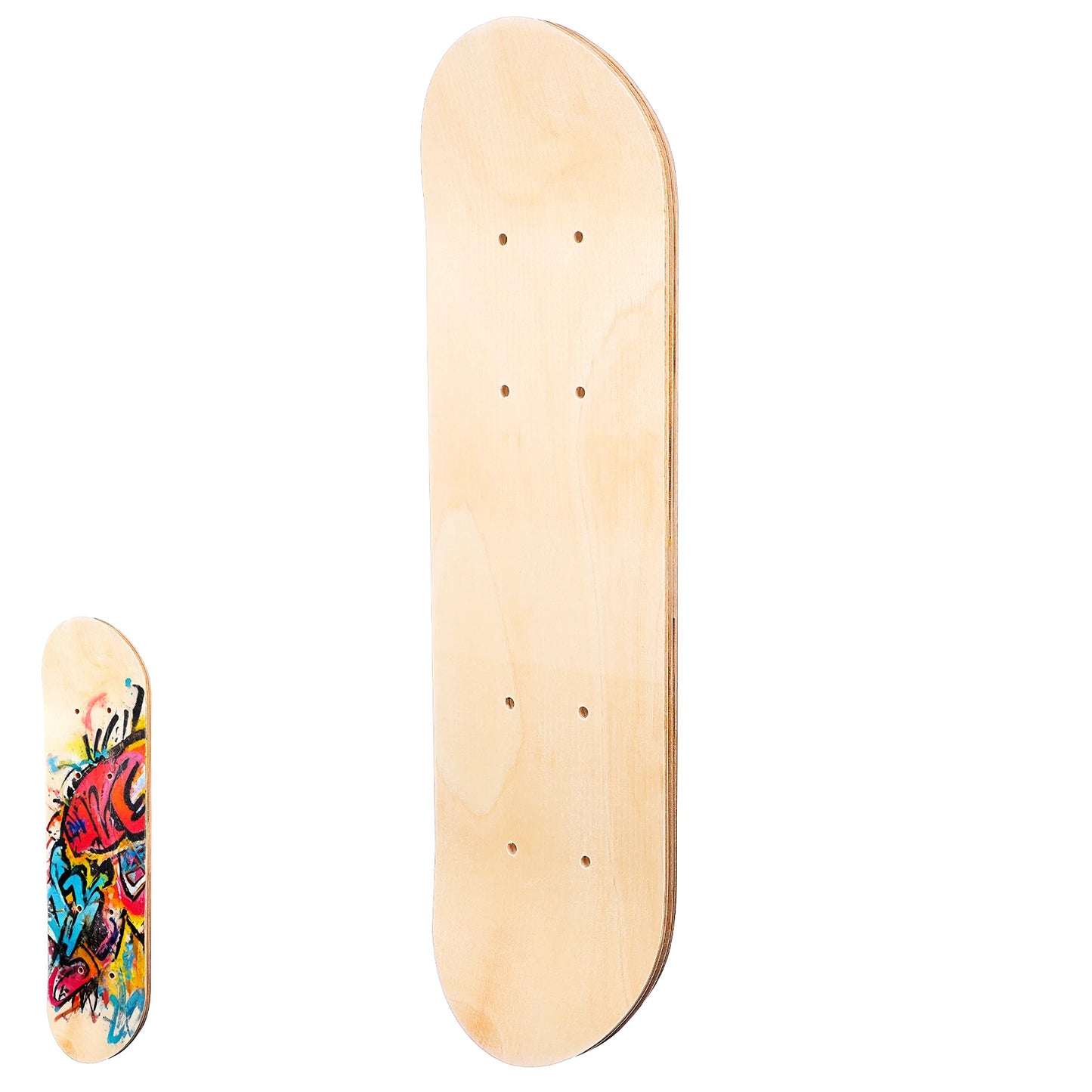 Blank Wood Skateboard Deck DIY Unpainted Board for Teens Adults Custom Design Strong and Sturdy Riding Experience for Families