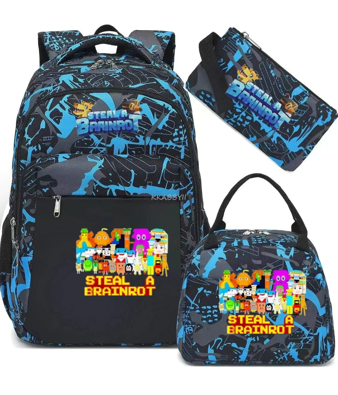 Steal A BrainRot Backpack with Lunch Bag for 67 Six Seven Teenagers Student School Bags Casual Comfortable Travel Set
