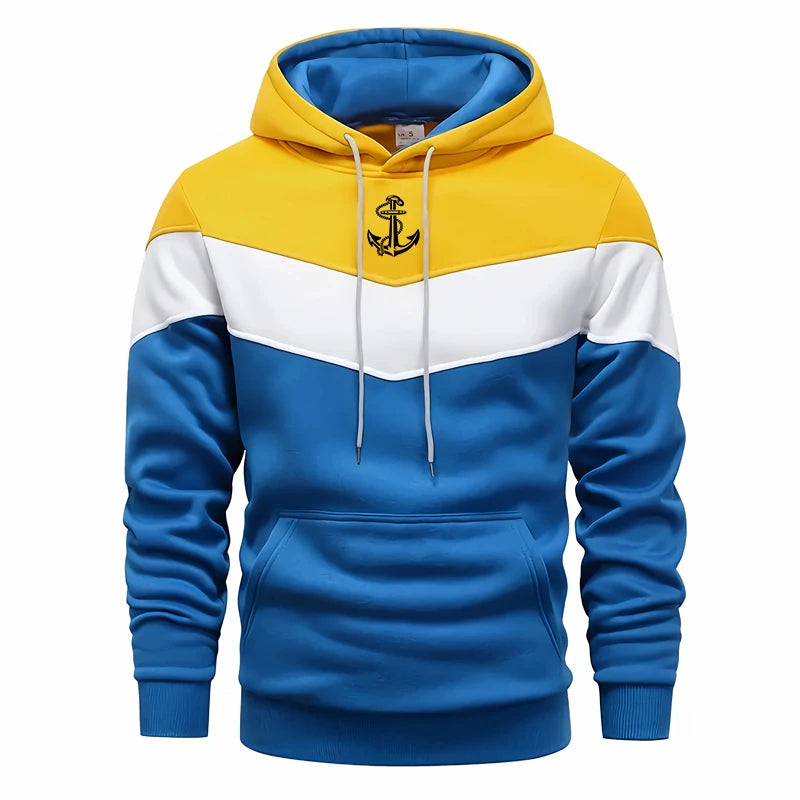 Mens Sweatshirts Casual Printing Tricolor Hoodies Daily Sports Jogging Man Clothing Single Piece Versatile Street Tops Pants