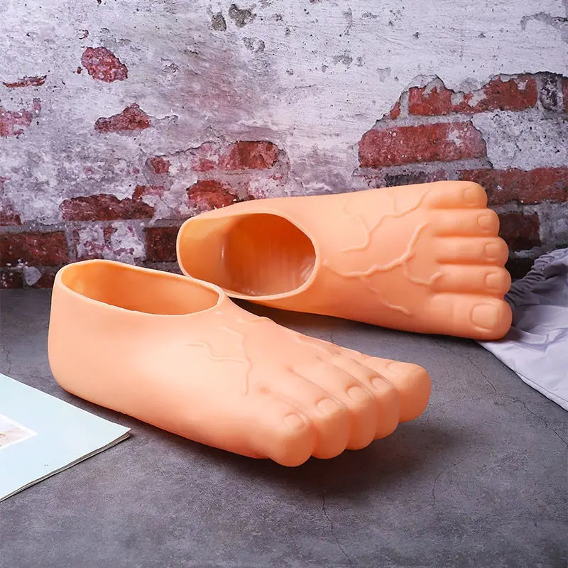 Artificial Foot Shoes Quirky Ideas Men's and Women's Toe Big Foot Spoof Red Five Finger Feet Fashion