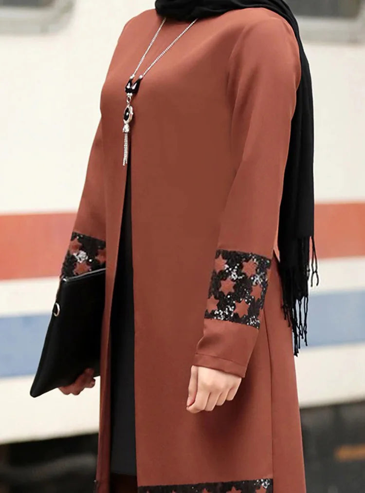 Islamic Ramadan Eid Muslim Dress Women 2 Piece Corset Suit Shirt Wide Leg Pants Dubai Abaya Lace Up Solid Color Kaftan Clothing