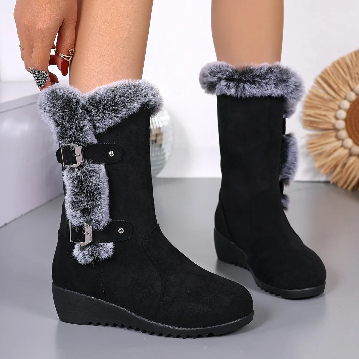 2026 New Women's Shoes  Fashion Knee-High Women's Boots Hot Sale Turned-over Edge Daily Boots Women Winter Plus Size Solid Snow