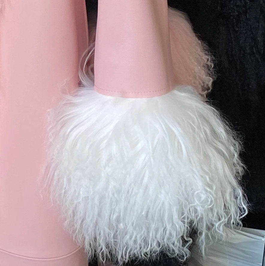 YOLOAgain Mongolia Sheep Fur Jacket Women Real Leather Coat Suede Jacket