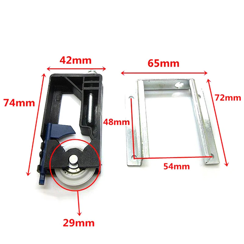 1pc Cabinet Sliding Wardrobe Door Part Top/bottom Down Wheels/Runner/Guides Kit Side-mounted Hanging Sliding Pulley Open Wheel