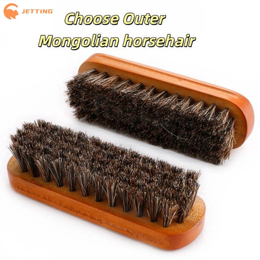 1Pcs Horse Hair Shoe Brush Polish Horsehair Leather Soft Polishing Tool Bootpolish Cleaning Brush For Suede Nubuck Boot