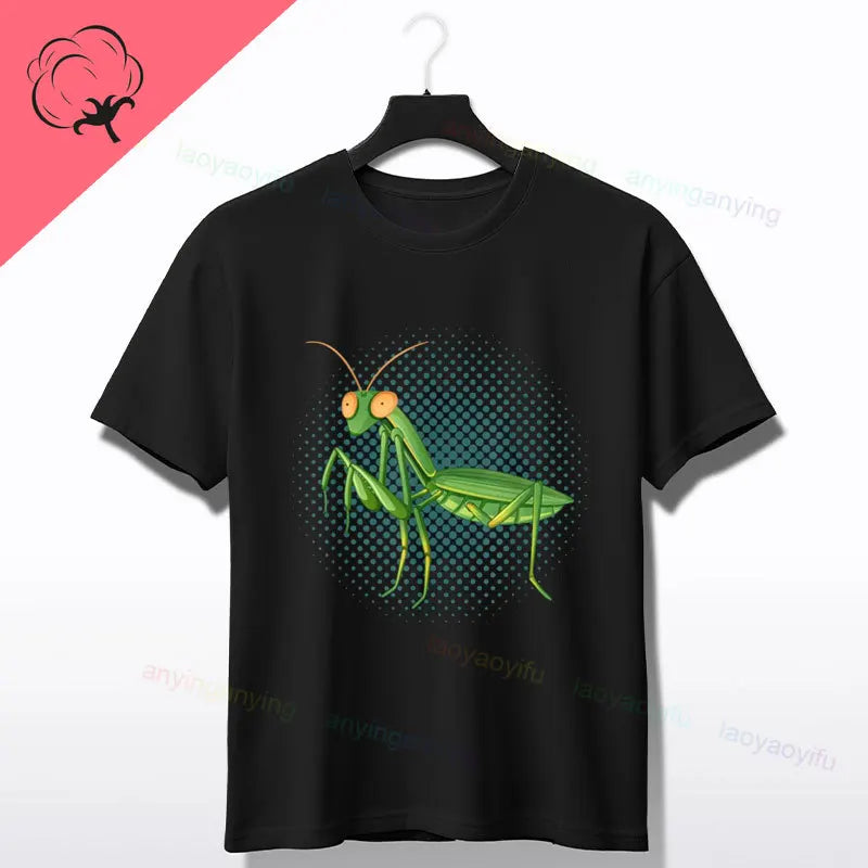 Praying Mantis Insects Bug Love Praying Mantis- Retro T-Shirt 100% Cotton Short Sleeve O-neck Tee Humor Style Design Casual Wear