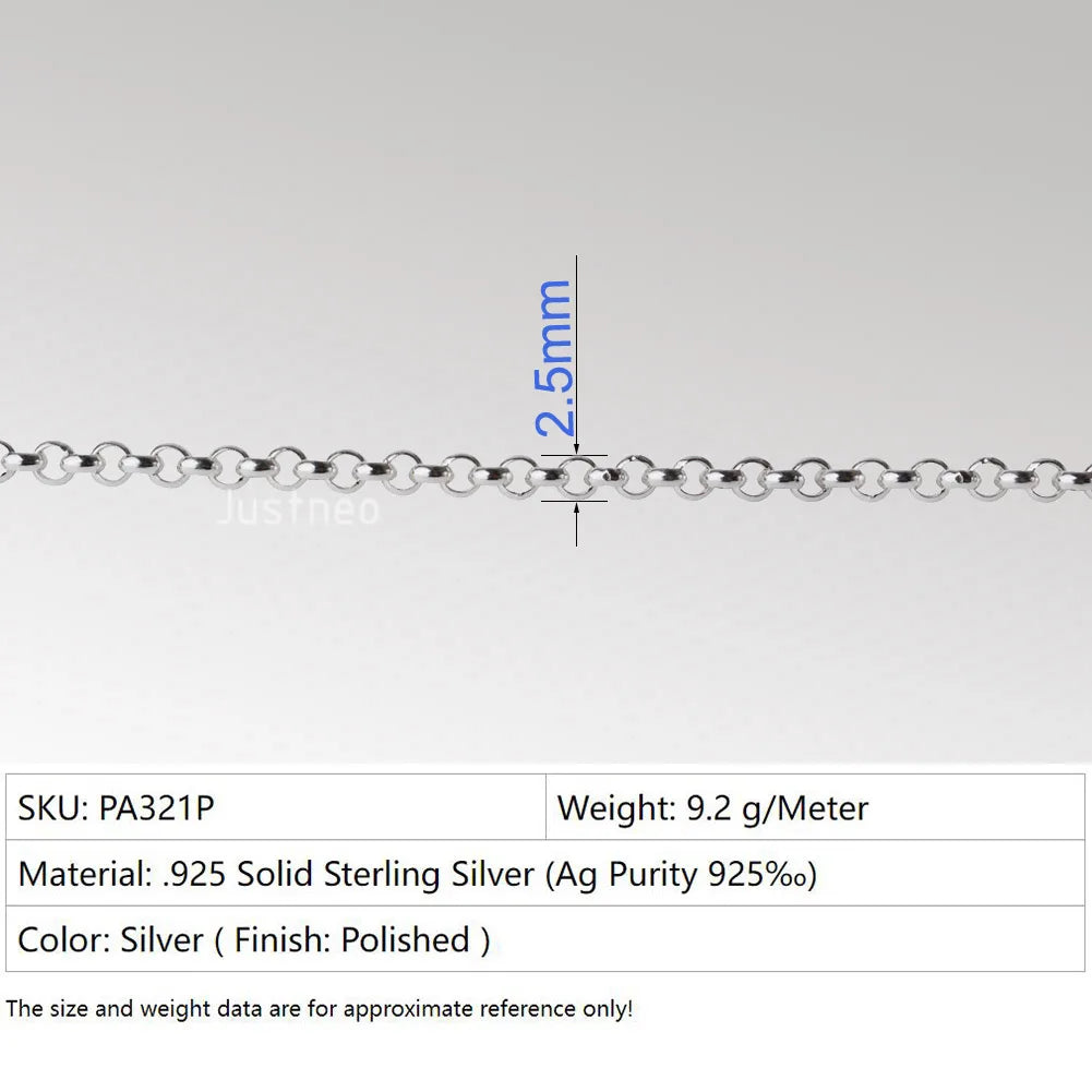 Silver Rolo Chain, 925 Silver Belcher Chains,Sterling Silver Rollo/Rolo Link Cable Chain for jewelry making Sterling Sil