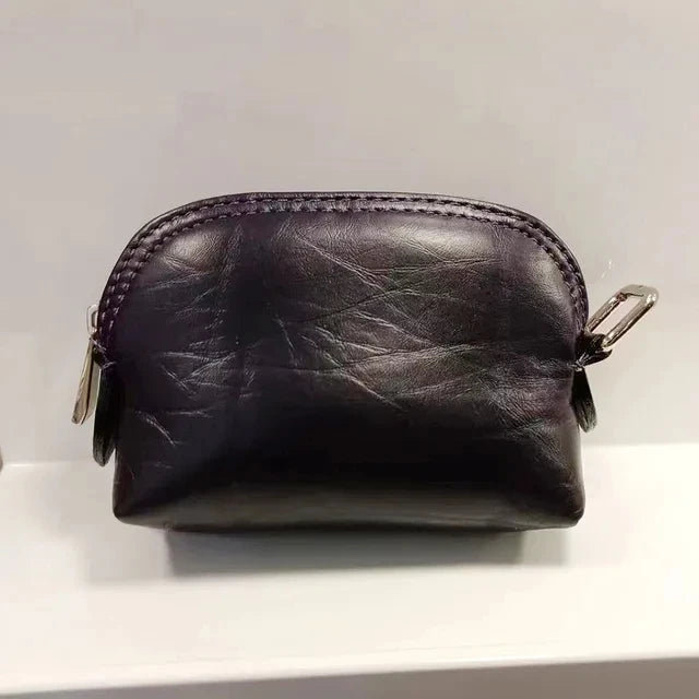 Genuine Leather Woman Coin Purse Luxury Fashion Custom Letter Pouch Mini Key Wallet Luxury Design Earphone Storage Cosmetic Bag
