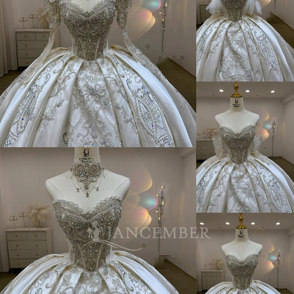 Convertible Wedding Dress 2 in 1 Satin Elegant Personalized Customized Handmade Any Ball Gown Wedding Gowns Robe De Mariée