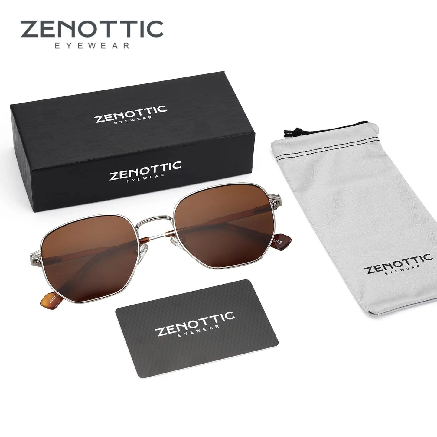 ZENOTTIC Trendy Polarized Prescription Sunglasses Hexagonal Progressive Sun Glasses For Men Women UV400 Protection Shades