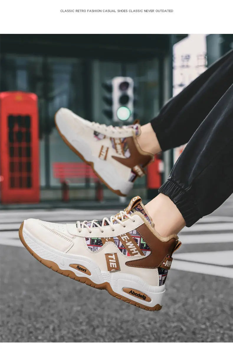 Snow Boots Men Boot High Top Winter Student Sports Plush Lace Up Anti Slip Comfortable Outdoor Warm Cold Proof Cotton Shoes