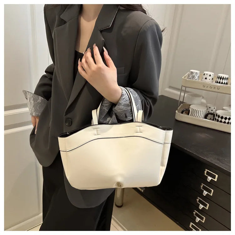 Women Tote Bag Underarm Bag Large Capacity PU Leather Shoulder Bags Vintage Solid Crossbody Bag Trendy Briefcase Bags with Purse