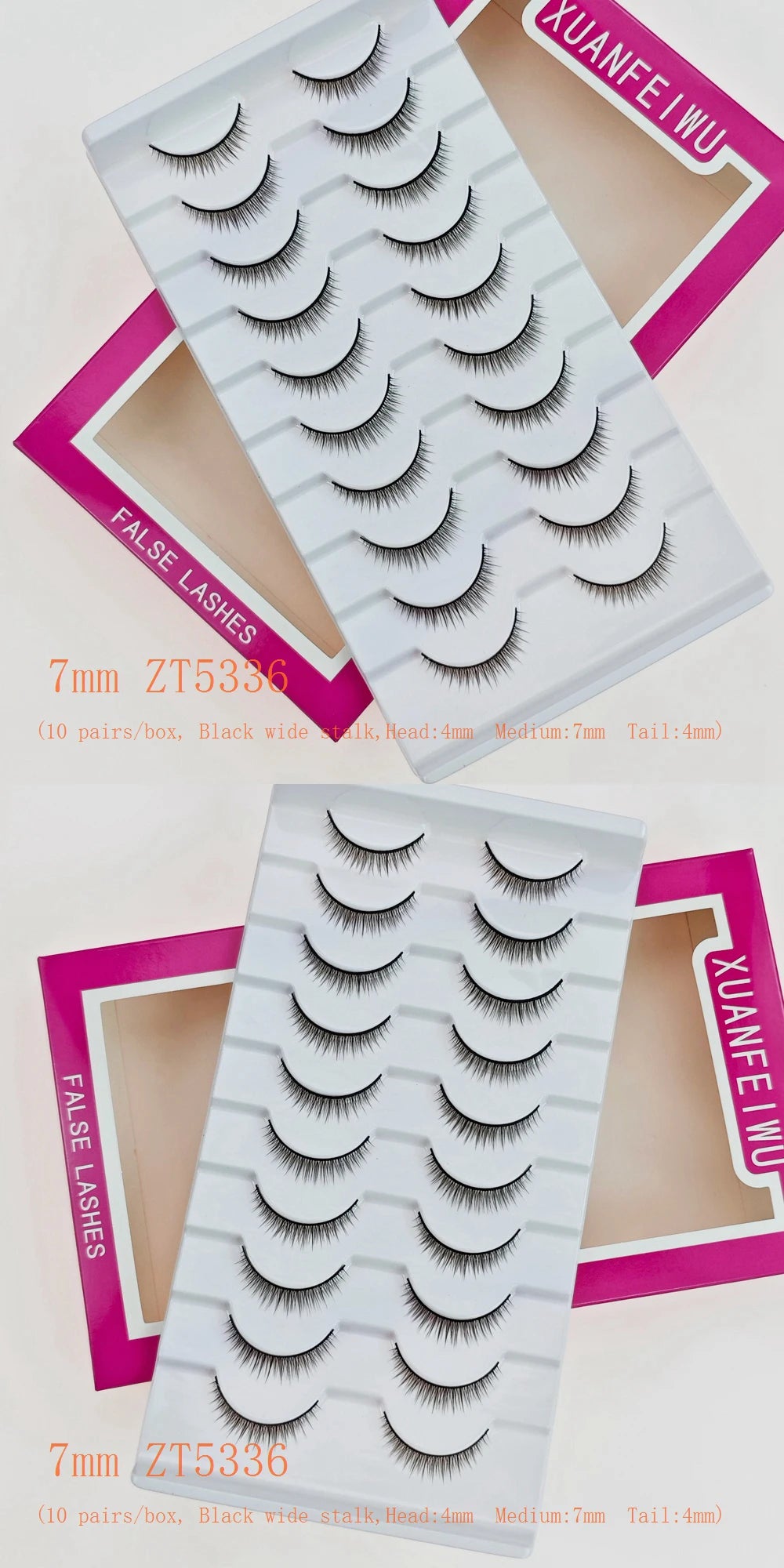 Xuanfeiwu Natural Short Style No-Makeup Look Sparse Full-Strip Ultra-Natural Realistic One-Piece Natural-Looking False Eyelashes DIY Self-Application Beginner Light Makeup Eyelashes