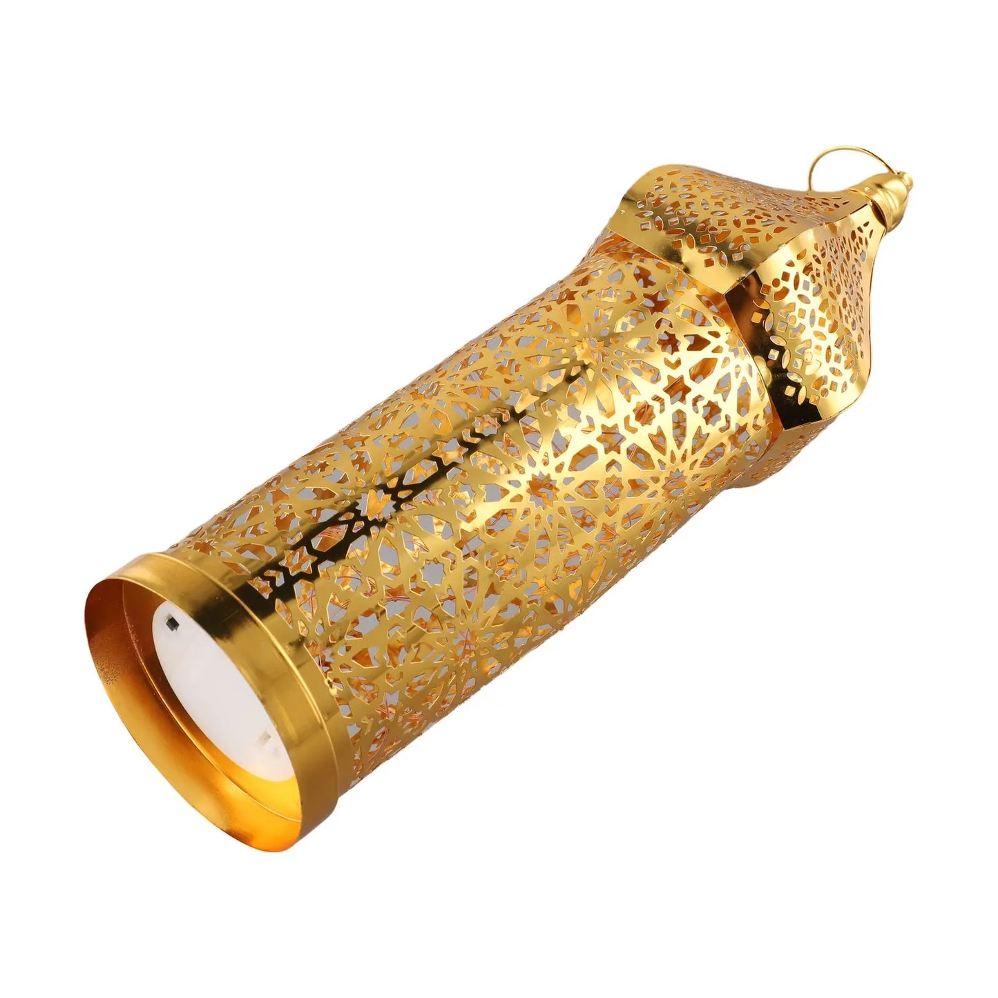 1PC Moroccan Golden Hollow Iron Lantern Ramadan Home Decoration Light Ornaments Gold Lanterns Moroccan Home Crafts Decoration