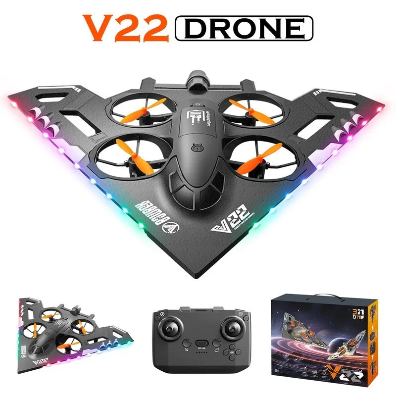 In Stock V22 Rc Aircraft Water Land Air Three In One Plane Model Glider Toy Capable Aerial With Drone Birthday Presents