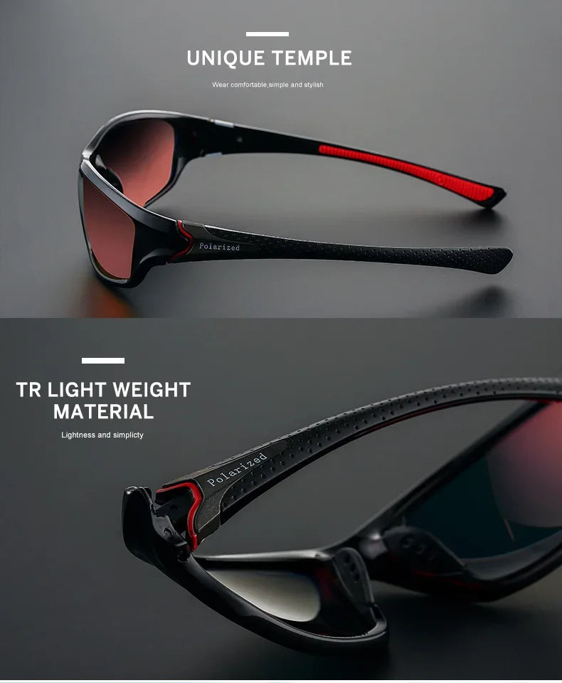Luxury Polarized Men Driving Sunglasses Classic Retro Style Outdoor Sports Cycling Fishing Camping UV400 Protective Sun Glasses