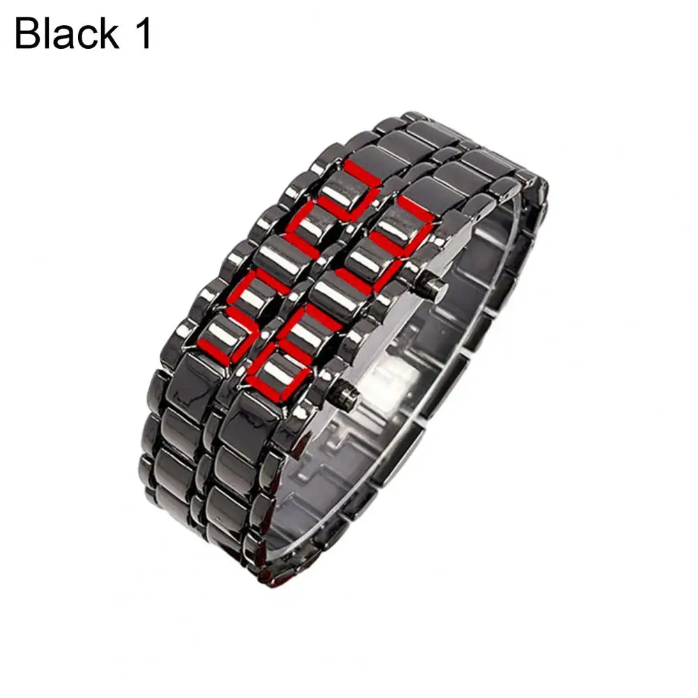Men Digital Watch Large Screen Electroplated Men Watch Male Binary Steel Band Electronic Sport Watch Relogios Masculino