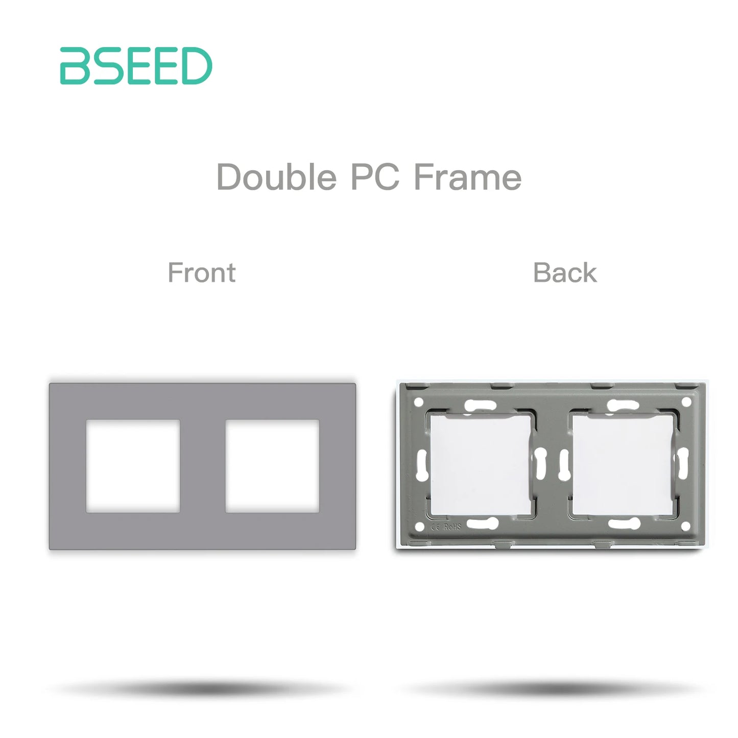 BSEED Only Plastic Frame Panel Single Double Frames Wall Socket Triple Four Frames DIY Part with Metal Frames White Black Golden