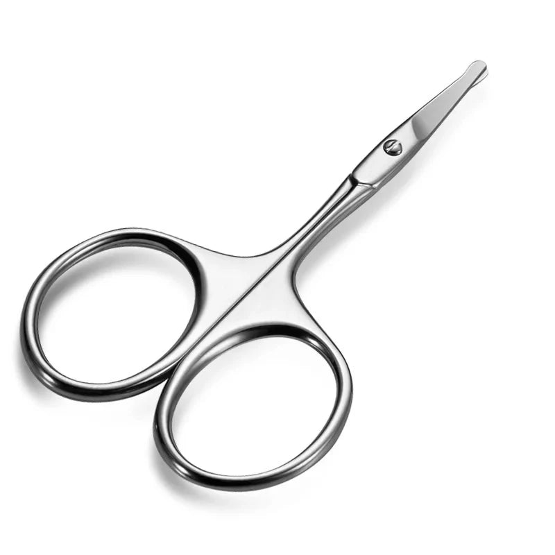 Hair Scissors Professional Beauty Scissors Facial Stainless Steel Mustache Nose Hair Beard Eyebrows Eyelashes Trimming Clippers
