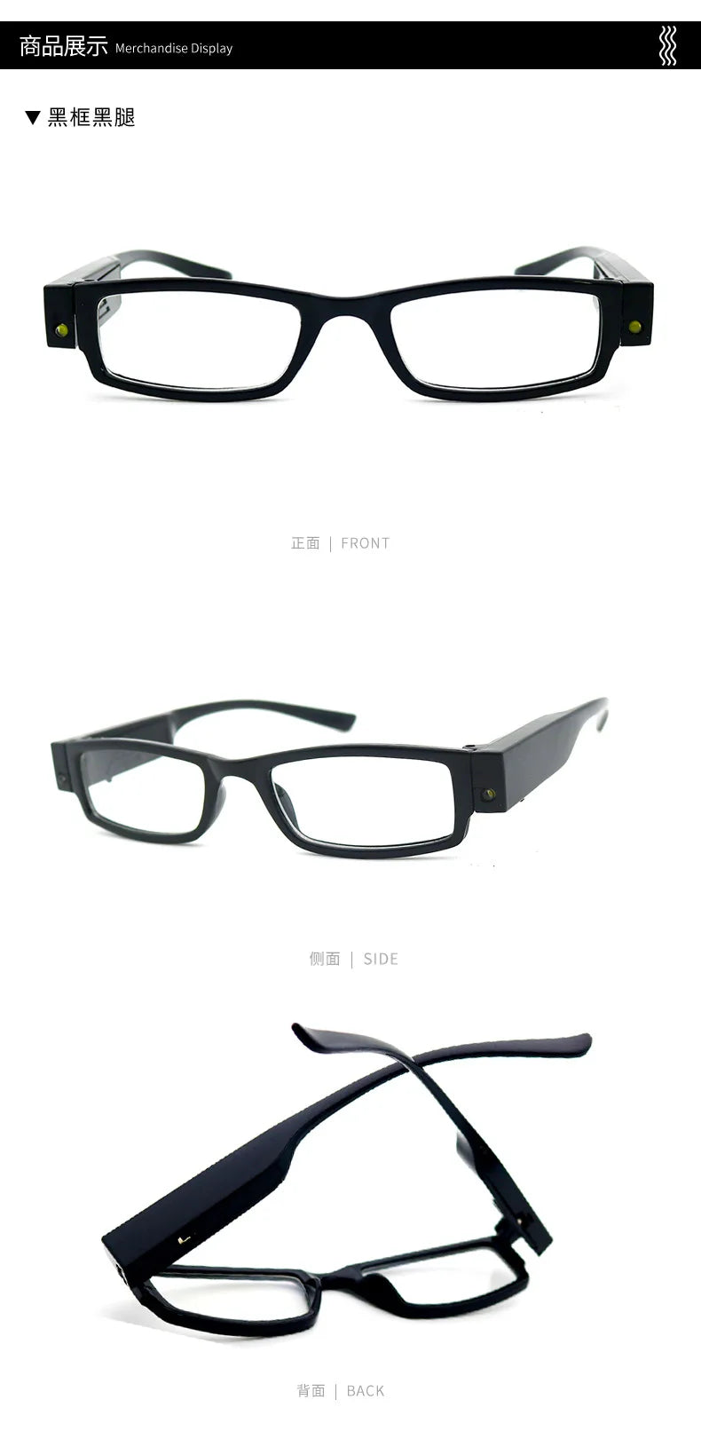 Reading Glasses  LED Presbyopic Glasses  Reading Newspaper Lighting Magnifying Glasses  Elderly Presbyopic Glasses +1.0 To +4.0