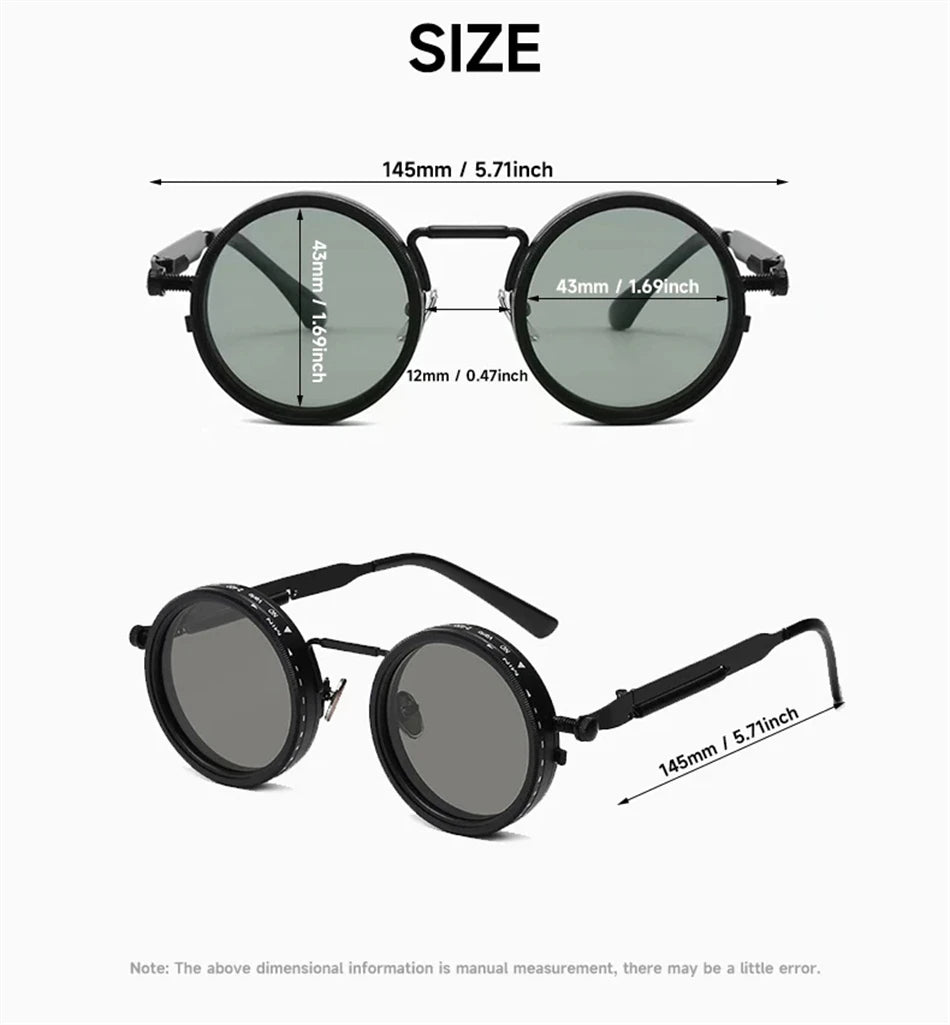Polarized Round Sunglasses ND9 Adjustable Dimming Sun Glasses Men Women Retro Punk Men's Fishing Eyeglasses Outdoor Shades UV400