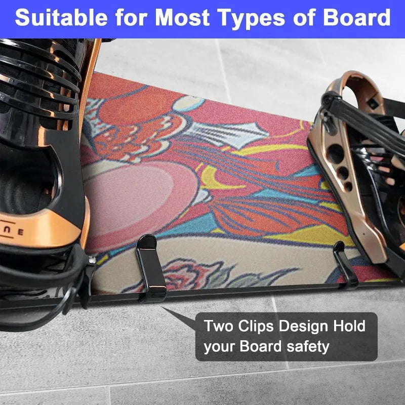 Universal Board Wall Mount Rack Stainless Steel Skate Surf Snowboard Longboard Wakeboard Storage Display Organizer Garage Home