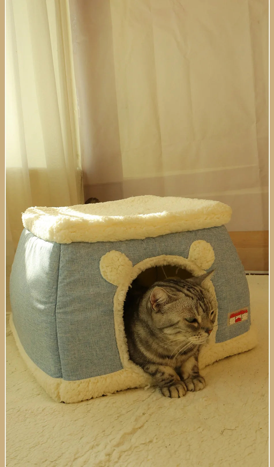 New 360 Degree Fully Enclosed Electric Heating Cat and Dog House Cat Nest Winter Warmth Constant Temperature Cat Beds Blanket