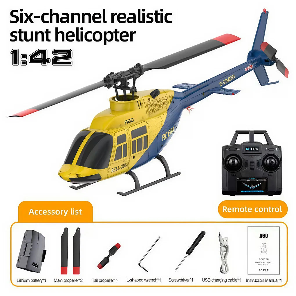 RC Plane RC ERA A60 1/42 remote-controlled aircraft Bell 206 helicopter 2.4G 4CH Altitude Hold Optical Flow Positioning