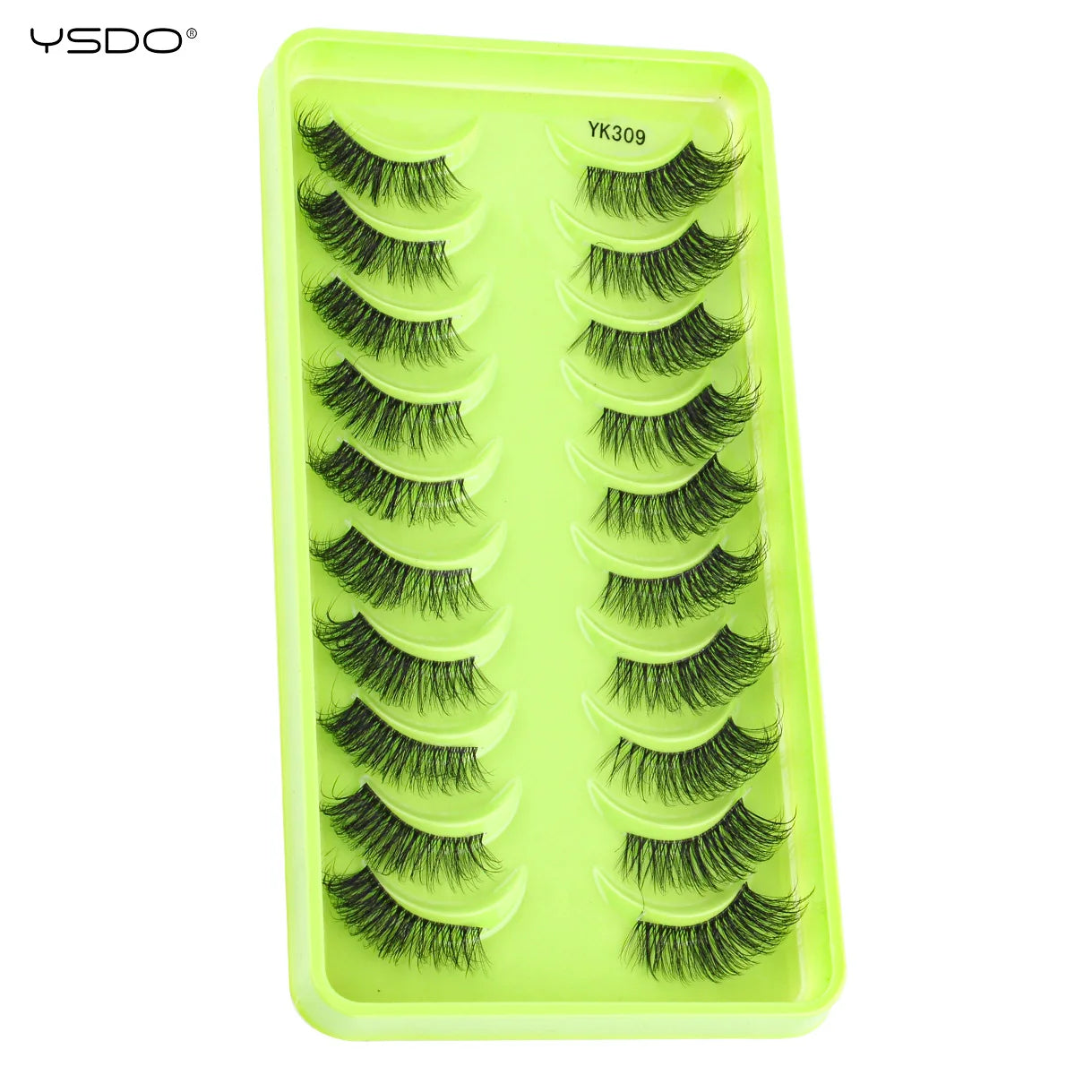 YSDO 3/7/10 Pair Half Eye Lashes Soft Natural Fake Lashes Look Short Wispy Clear Band Fox Eye Lash Faux 3d Mink Eyelashes Makeup