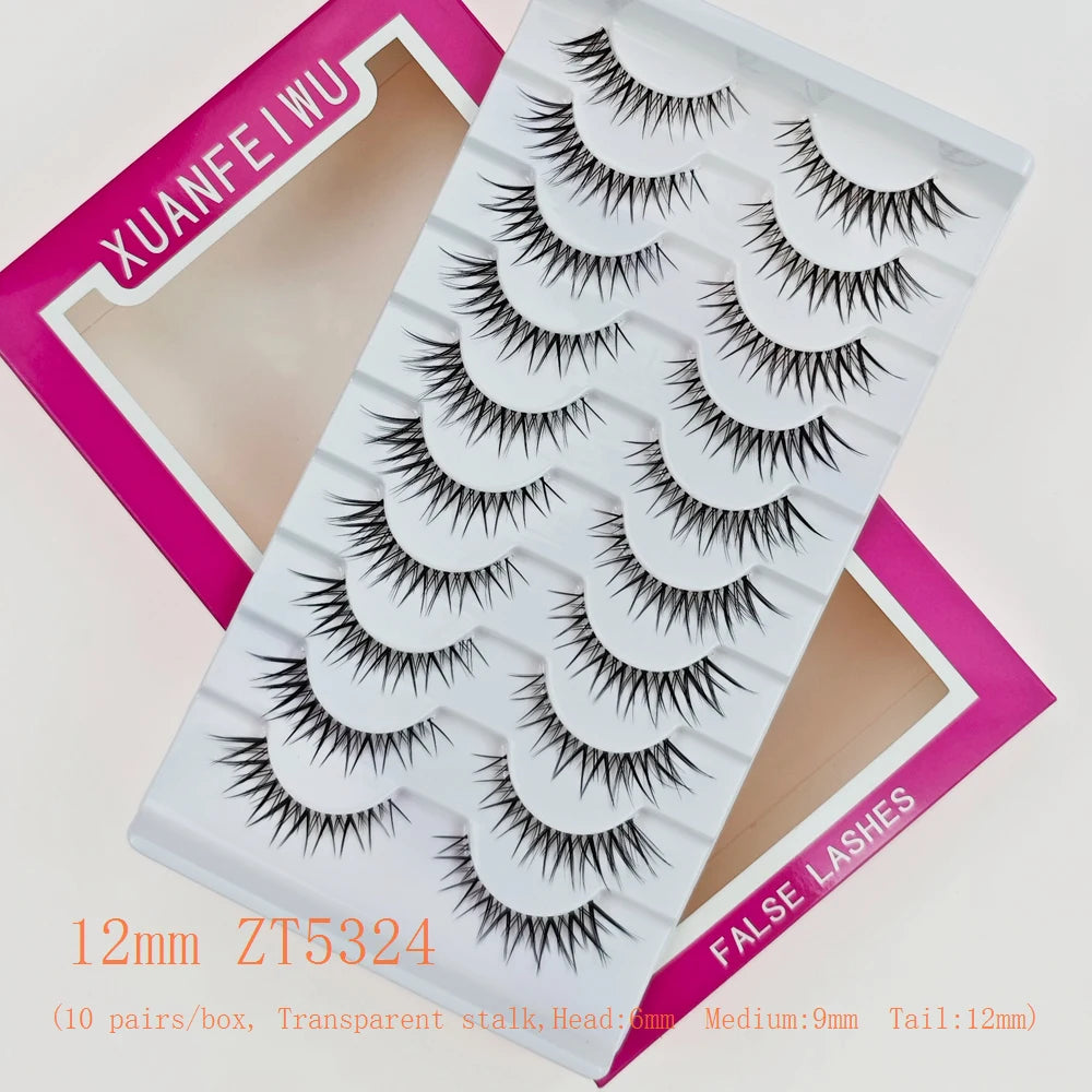 Xuanfeiwu Natural Short Style No-Makeup Look Sparse Full-Strip Ultra-Natural Realistic One-Piece Natural-Looking False Eyelashes DIY Self-Application Beginner Light Makeup Eyelashes
