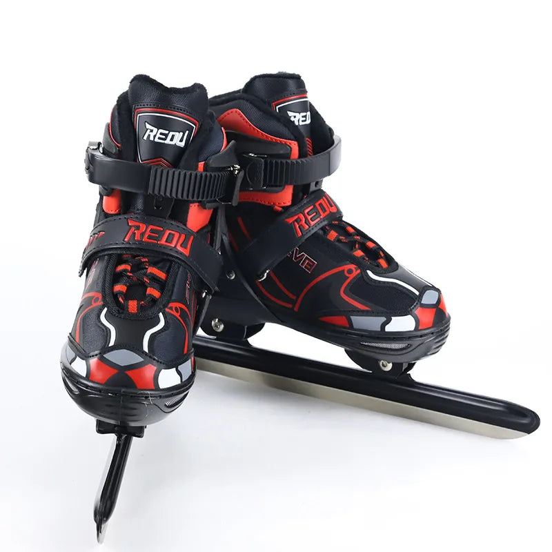 Professional Ice Hockey Skates Shoes Ice Skating Blade Shoe Thermal Beginner Adult Teenagers Kids Roller Skate Adjustable Size