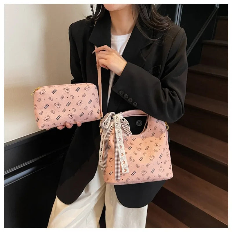 Popular bags for women, new fashionable French printed armpit tote bag, minimalist handbag, diagonal cross bag