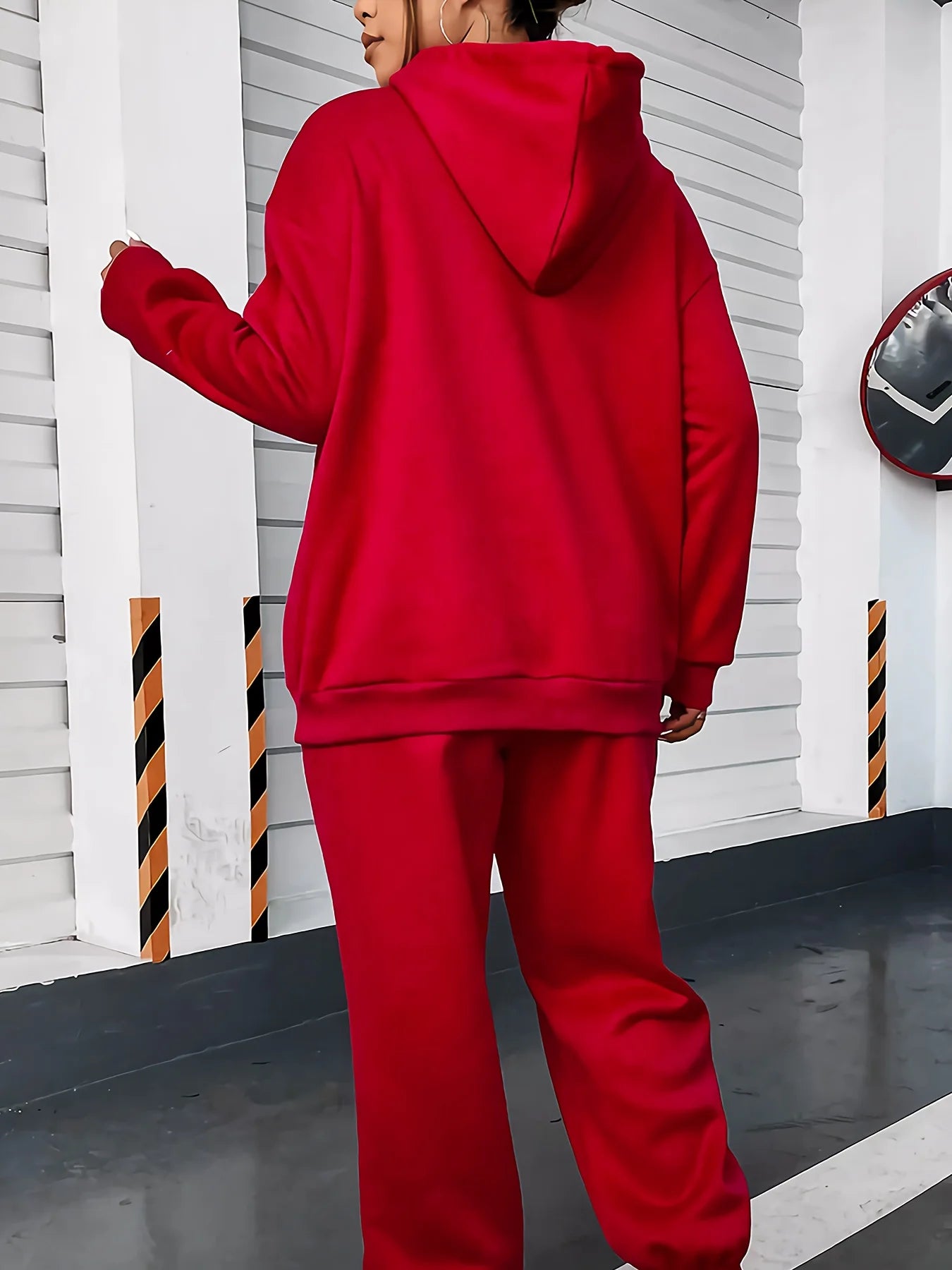 women Hoodies+sweatpant set Hip Hop Street Casual Printed Hoodie Oversize Loose New Sweatshirts Autumn Warm Fleece Clothing
