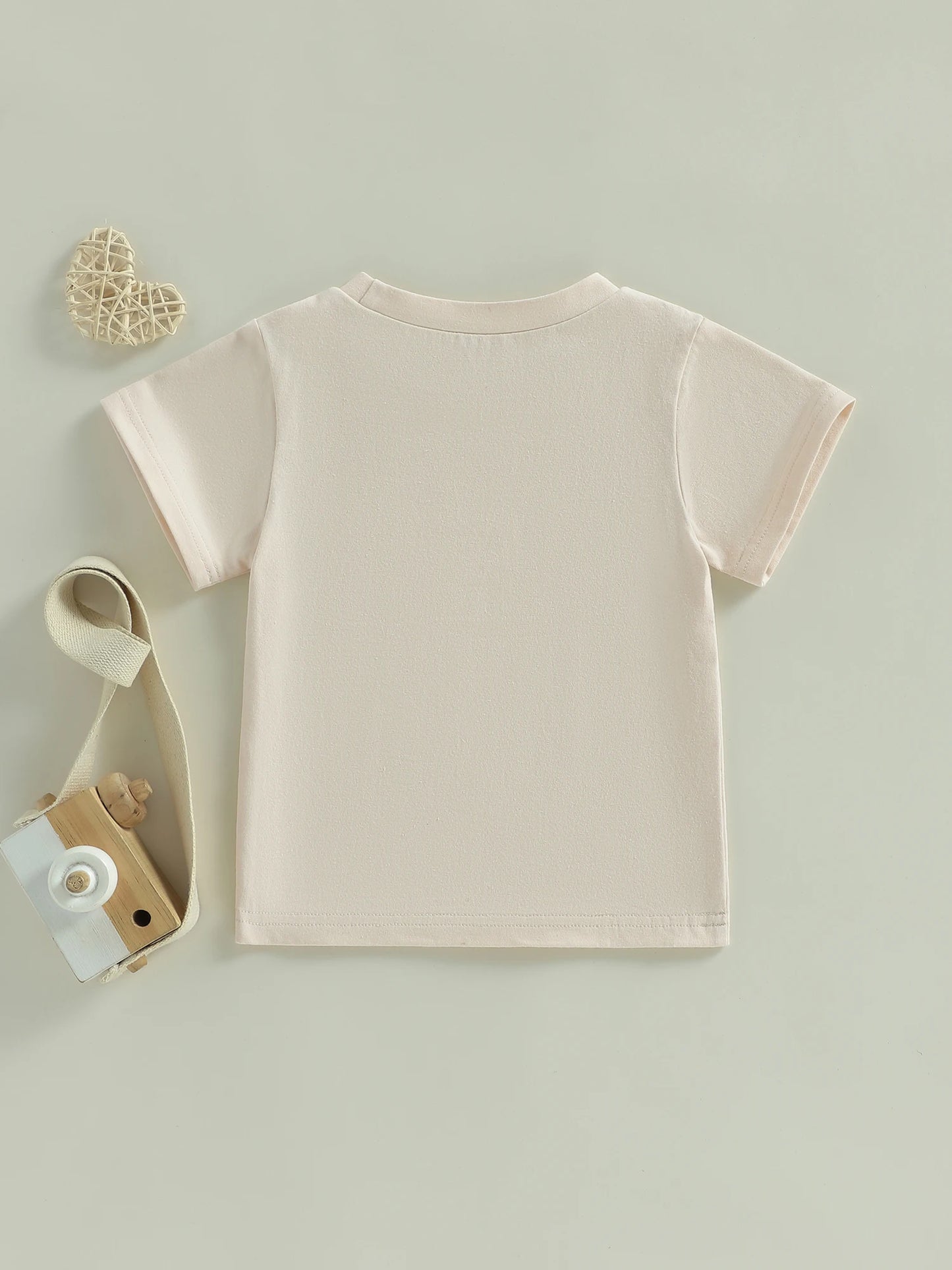 Baby Boys Birthday Shirts Fashion Short Sleeve Round Neck Checkered Letter Print Tops Toddler T-Shirts