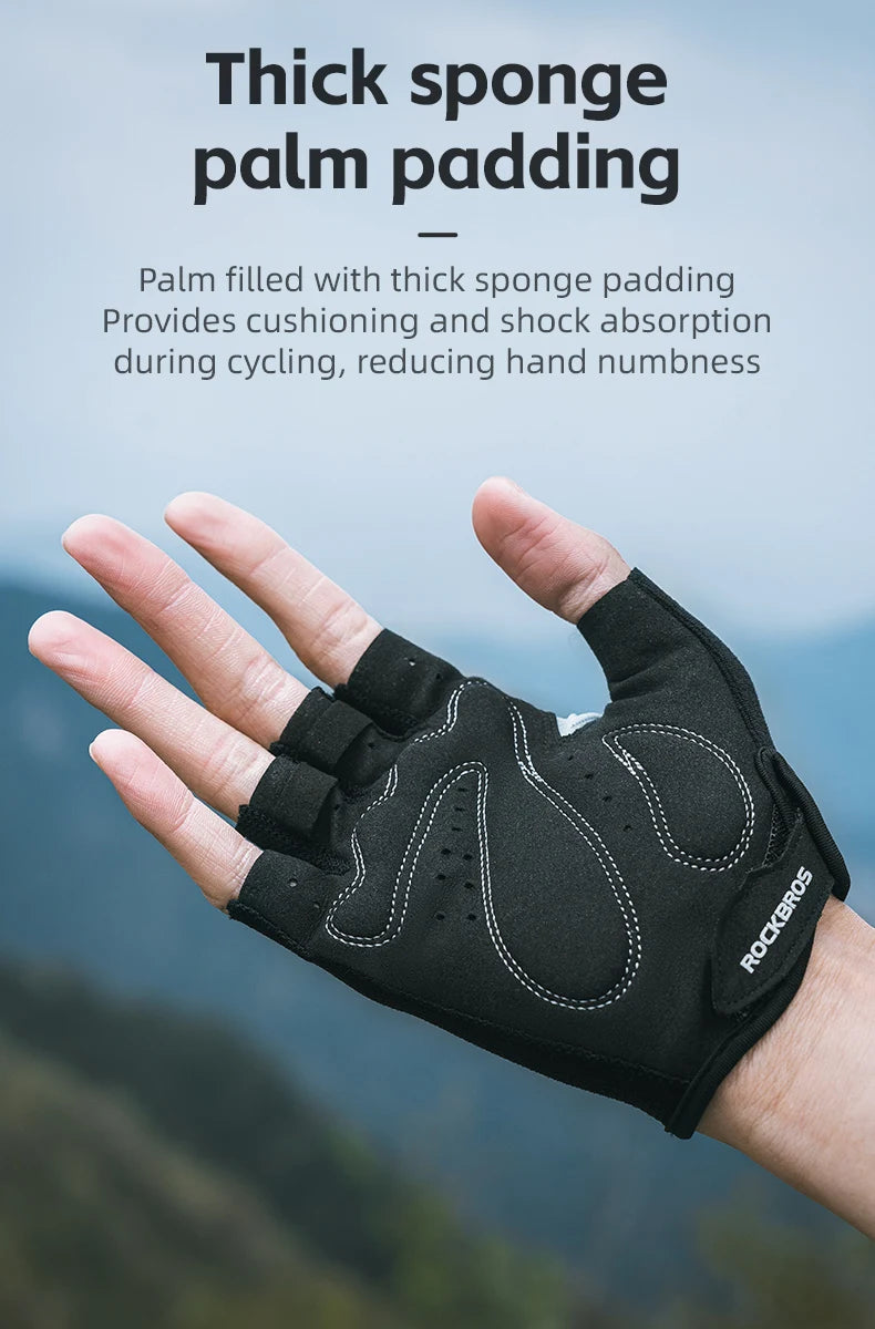 ROCKBROS Cycling gloves breathable half finger gloves racing bike gloves anti slip mountain bike gloves cycling equipment gloves