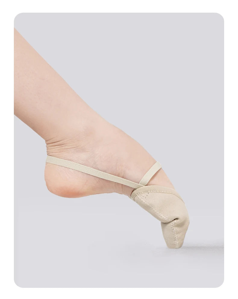Women Professional Artistic gymnastics Shoes Adult Half Foot Shoes Girls Suede Semi-Palm Shoes Abrasion Ballet Dance Toe Flats