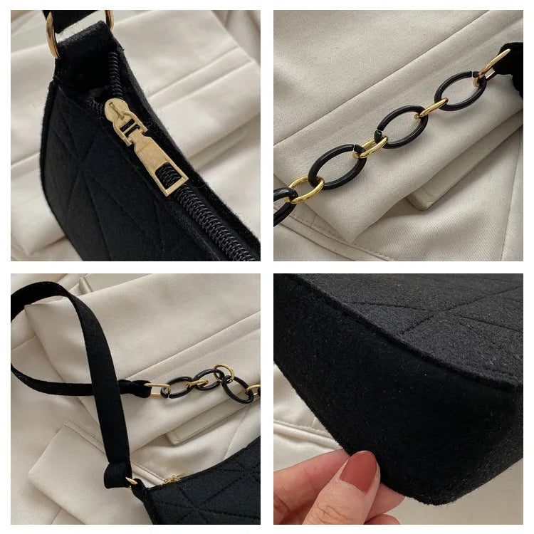 Women Small Square Bag Сумка Женская Simple and Versatile Casual Handbag Fashion Popular Felt One Shoulder Messenger Bags Purse
