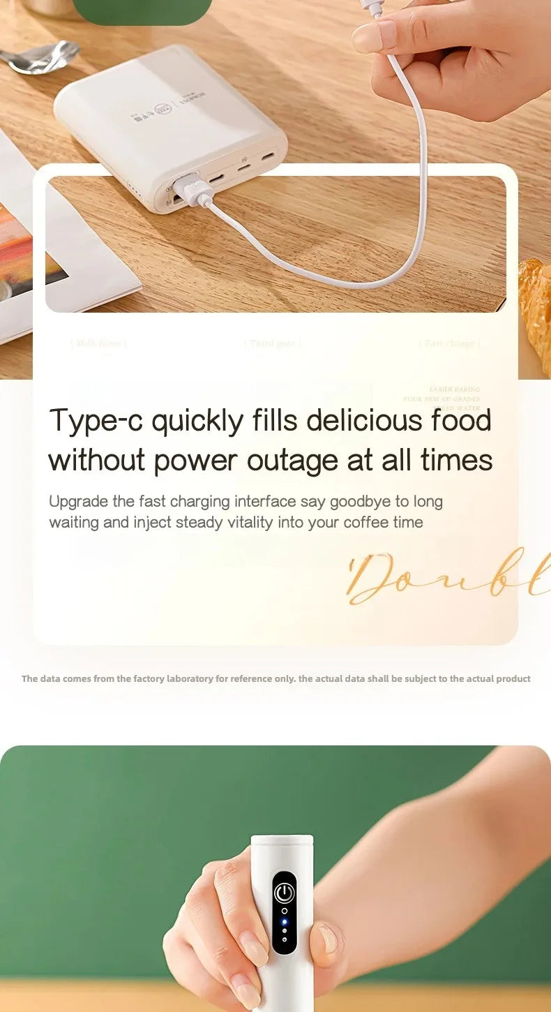 Wireless Milk Frothers Electric Handheld Blender Electrical Mini Coffee Maker Whisk Mixer With USB For Coffee Cappuccino Cream