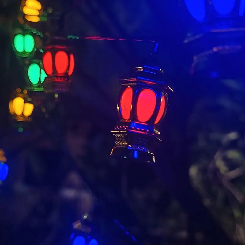 Solar Powered Lantern String Light 20 LEDS Eid Ramadan Decorative Lamp Outdoor/Indoor Waterproof for Islamic Home Garden Decor