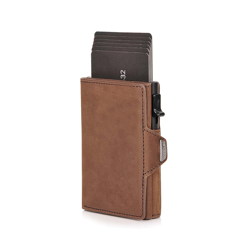100% Cow Genuin Leather Rfid Credit Card Holder Men Wallets Coin Pocket Bank Cardholder Minimalist Wallet Metal Case Male Purse