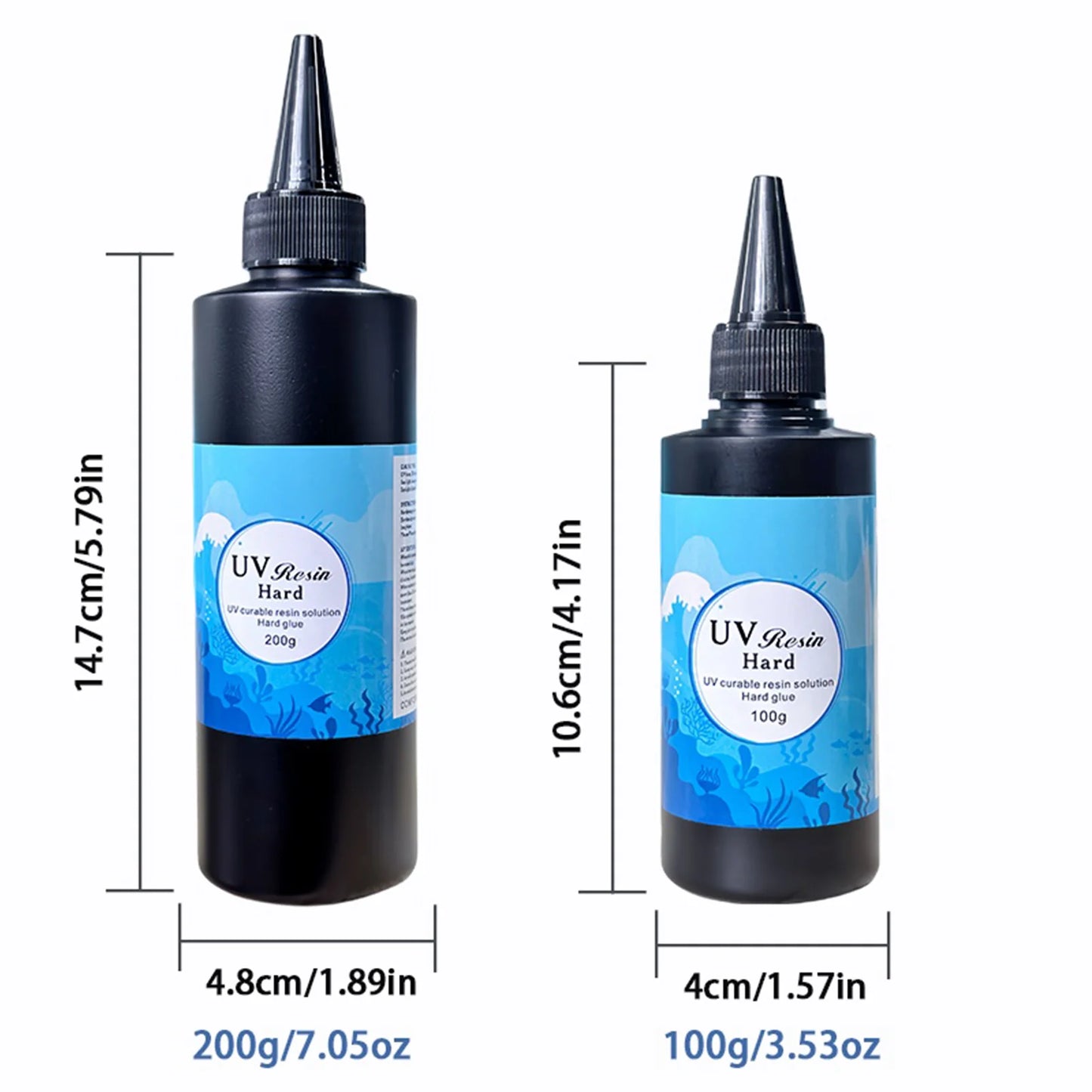 UV Resin Glue 10g/20g/50g/100g/200g Epoxy Resin and UV Lamp High Transparency Fast Drying and High Hardness for DIY Jewelry