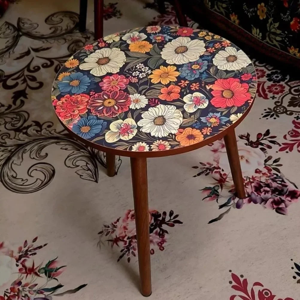 American Printed Coffee Table Retro Living Room Sofa Edge Several Bedrooms Floor Standing Bedside Table Furniture Living Room