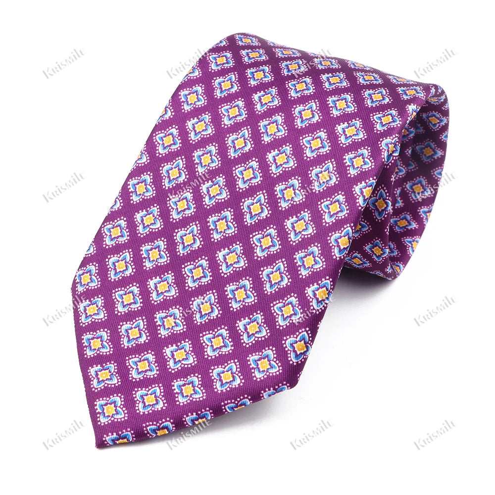New Design Bohemian Style Necktie For Men Silk Touch Soft Blue Red Yellow Necktie Fit Wedding Party Business Office Accessory